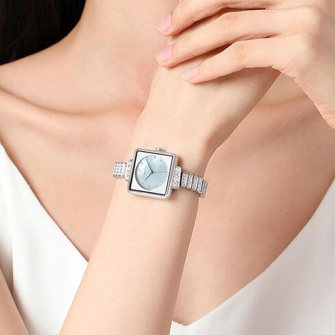 LANZOOM Women's Quartz Watch,Mother-of-Pearl Dial Square Watch with Elegant Bracelet Strap in Saudi Arabia