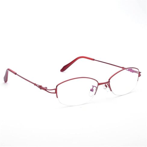 Titanium Alloy Nearsighted Glasses Womens Distance Glasses Half Frame Myopia Glasses in Saudi Arabia