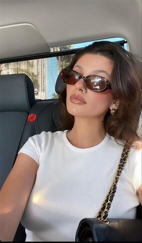 نظارات شمسية GIFIORE كلاسيكية بيضاوية للنساء، نظارات شمسية بإطار بيضاوي صغير على الموضة بظلال على الطراز العتيق للتسعينيات in Kuwait