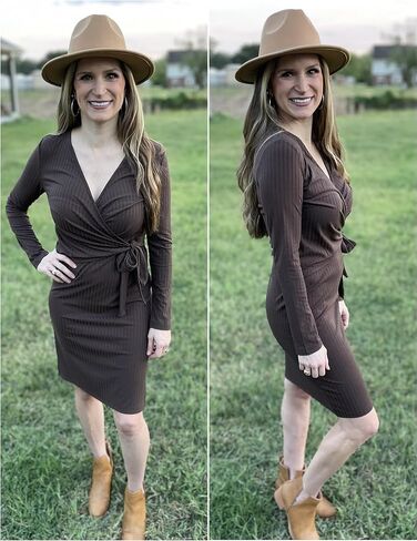 سترة نسائية متماسكة 2023، فستان ضيق بأكمام طويلة ورقبة على شكل V مع فتحة جانبية لحفلات الزفاف in Kuwait