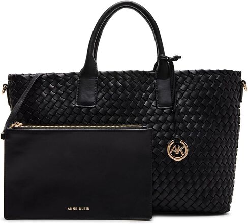 Anne Klein Womens Large Woven Tote with Pouch in Saudi Arabia