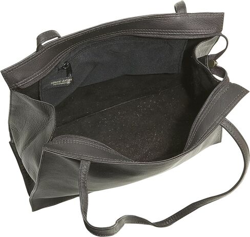 حقيبة جلدية بسيطة - حقيبة جلدية فاخرة من جلد فاكيتا الكولومبي المحبب بالكامل، أشرطة مزدوجة، 12.5 بوصة × 10.75 بوصة × 5 بوصة in Kuwait