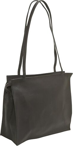 حقيبة جلدية بسيطة - حقيبة جلدية فاخرة من جلد فاكيتا الكولومبي المحبب بالكامل، أشرطة مزدوجة، 12.5 بوصة × 10.75 بوصة × 5 بوصة in Kuwait