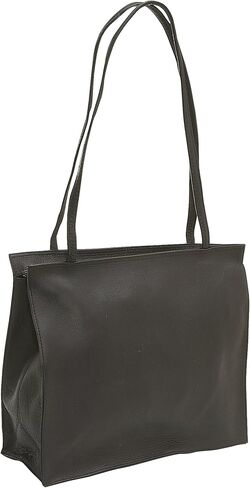 حقيبة جلدية بسيطة - حقيبة جلدية فاخرة من جلد فاكيتا الكولومبي المحبب بالكامل، أشرطة مزدوجة، 12.5 بوصة × 10.75 بوصة × 5 بوصة in Kuwait