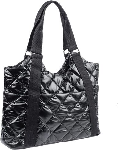 حقائب يد كبيرة مبطنة للنساء حقيبة كتف مبطنة خفيفة الوزن من النايلون كبيرة منتفخة حقيبة كتف متعددة الجيوب in Kuwait