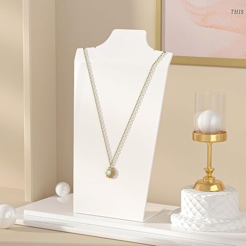 Justsoso 4PCS Acrylic Necklace Display Stand, Necklace Display for Photography, Necklace Holder Display for Selling, Neck Form Jewelry Easel Stand Rack for Store Show Home Use (White) in Saudi Arabia