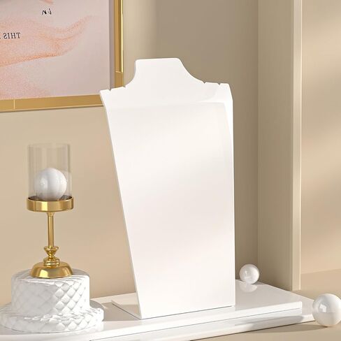 Justsoso 4PCS Acrylic Necklace Display Stand, Necklace Display for Photography, Necklace Holder Display for Selling, Neck Form Jewelry Easel Stand Rack for Store Show Home Use (White) in Saudi Arabia
