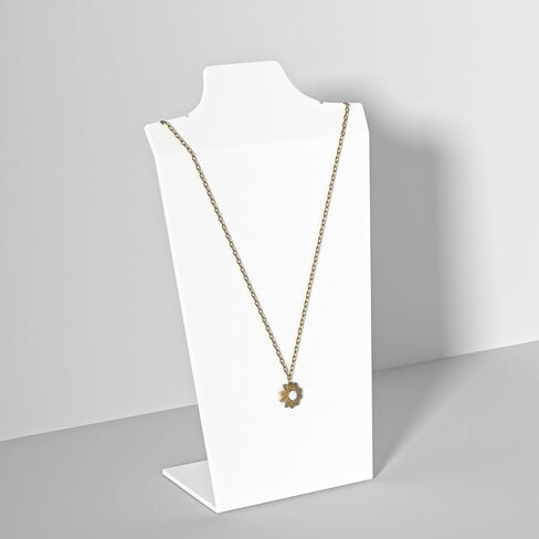 Justsoso 4PCS Acrylic Necklace Display Stand, Necklace Display for Photography, Necklace Holder Display for Selling, Neck Form Jewelry Easel Stand Rack for Store Show Home Use (White) in Saudi Arabia