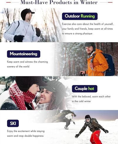 قبعة الشتاء 2 قطعة في الهواء الطلق الصوف قبعة Earflap الجمجمة دافئة واقية من الرياح قبعة متماسكة قبعة تزلج قبعة مع حافة in Kuwait