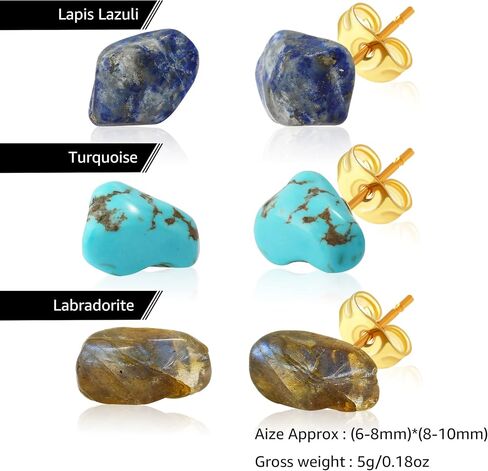 Hypoallergenic Crystal Ball Druzy Stud Earrings for Women Trendy Teen Girls, Dainty Cute Boho Tragus Chakra Gemstone Earring Set Handmade Jewelry in Saudi Arabia