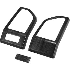X AUTOHAUX 3pcs Wood Grain Pattern Black Dashboard Panel Air Conditioner Outlet Vent Covers Trim for Ford F150 2015 2016 2017 2018 2019 2020