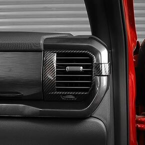 Air Conditioning Outlet Trim Carbon Fiber Dashboard Dash Air Vent Outlet Air Conditioning Panel Cover Decoration Compatible with Ford F150 Interior Accessories 2021 2022+(ABS,4Pcs/Set)