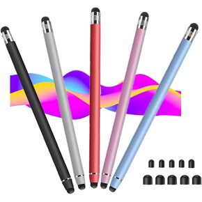 Stylus Pens for Touch Screens(5 Pack), 10 Replaceable Tips High Precision Capacitive Stylus Pen for iPad iPhone Android Tablets and All Universal Touch Screen Devices