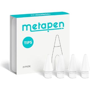 Metapen Pencil Tips for Apple Pencil 2nd and 1st Generation - 1:1 Original Size (4pcs, 2X More Durable), Fit Well with iPad Pen for iPad Pro/Mini/Air, Active Stylus Nibs (White, NOT Yellow) in Kuwait