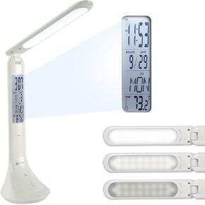 OttLite ClearSun LED Travel Task Lamp - Cordless, Digital Display & Touch Activated Controls - Desk Lamp with Rechargeable Battery - Travel-Friendly & Portable Reading Lamp
