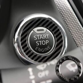 Carbon Fiber Interior Engine Start Stop Push Button Cover Trim for Infiniti Q50 Q60 2014-2019 Carbon Fiber Interior
