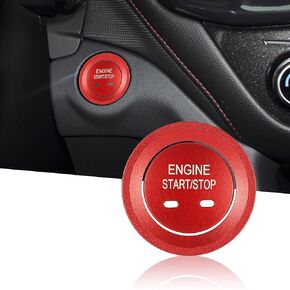 TOMALL Aluminum Engine Start Stop Push Button Cover Trim Compatible with Chevy Tahoe Cruze Equinox,Cadillac Escalade CTS XTS,GMC Yukon Car Power Ignition Button Cap Decoration Accessories (Red)