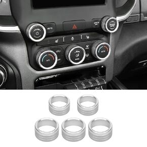 لذاكرة الوصول العشوائي AC حجم السيارات مقبض التبديل حلقة غطاء الكسوة ل دودج رام 2018 حتى الفضة الداخلية اكسسوارات 5 قطعة in Kuwait