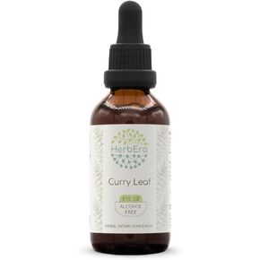 Curry Leaf B60 Alcohol-Free Herbal Extract Tincture, Concentrated Liquid Drops Natural Curry Leaf (Murraya koenigii) Dried Leaf (2 fl oz)