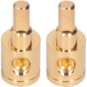 2pcs 0 Gauge Wire Reducer, 0GA Wire Reducer Terminal Connector Pure Copper Gold Plated for Car Audio Amplifier Modification