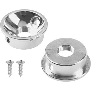 2Pcs Yootones Electric Guitar Jack 6.35mm Electrosocket Jack Plate Compatible with Tele Telecaster (Silver)