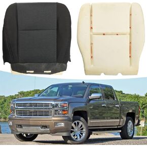 Driver Side Bottom Cloth Seat Cover + Foam Cushion Replacement for 2007-2014 Silverado 1500 2500HD 3500HD