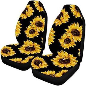 Car Front Seat Covers, Universal Blue 3D Animal Wolf PrintingCar Seat Protector Seat Cushion Full Cover Fit Most Car,Truck,SUV,Van (Wolf-2PC)