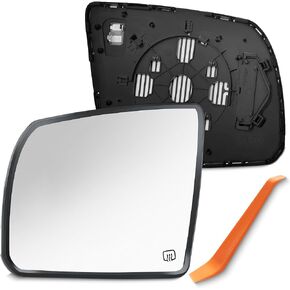 Driver Side Mirror Replacement for 2008-2017 Toyota Sequoia, 2007-2020 Toyota Tundra Mirror Glass - Left Side Replacement Tow Mirrors, Chrome, only heated, 87906-0c020