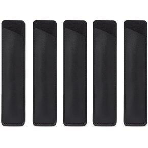 NA Set of 5 PU Leather Pen Case Holder for Single, Vintage Handmade Fountain Pen Pouch, Protective Sleeve Cover for Pencil, Ballpoint Pen (Black, Red, Brown, Dark Brown, Green)
