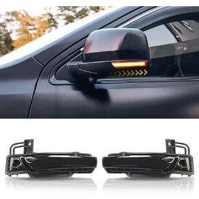 Amber Side Mirror Light Turn Signal Dynamic Sequential Blink Lamp Indicator for WK2 Jeep Grand Cherokee 2011-2021 Lights Accessories (Smoked Black)