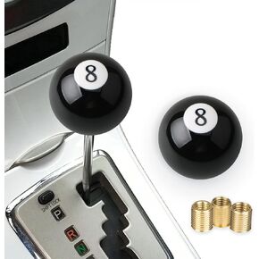 8 Ball Billiard Black Round Shift Knob, Speed Gear Shifter Knob, Acrylic Gear Shift Knob with 3 Adapters Universal Fit for Manual Vehicles M8x1.25, M10x1.25, M10x1.5, M12x1.25 in Kuwait