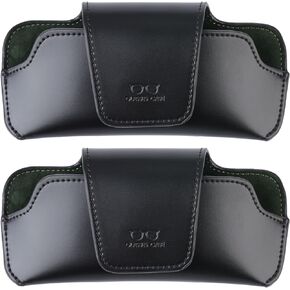 Sunglasses Holder for Car Visor Vegan Leather Glasses Case with Clip Automotive Interior Visor Accessories