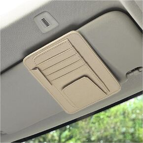 Car Sun Visor Organizer, Small Auto Visor Organizer and Storage, Registration and Document Holder, Vehicle Accessories for Sunglasses, Document, Card, Pen, Driver License (Black)