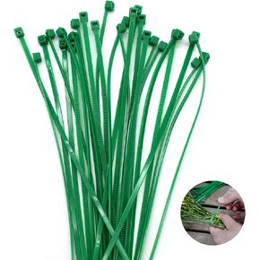 Green Zip Ties 6Inch 3mm,100 pcs,Self-locking Nylon Cable Ties Green for Floral Zip Ties,Garland Ties, Garden ties, Fence Fixing, Security Ties