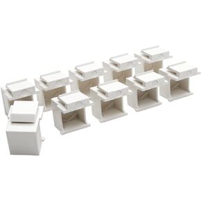 TRIPP LITE Snap in Blank Keystone Jack Insert, 10 Pack, White (N040-010-WH)