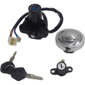 Ignition Switch Gas Fuel Tank Cap Cover Seat Lock Key Set Compatible for Yamaha XVS950 V Star 950 Tourer 2009-2017,3D8-82501-01-00, 4NK-24602-20-00, 26P-W8250-10-00