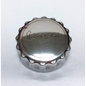 Genuine OEM Chrome Tank Cap For Vespa 946 3V i.e.(125cc), Vespa ET2, ET4, GT, GT 60, GT L, GTS, GTV, LX, LXV, Primavera, S and Sprint(50-300cc), Vespa Logo Imprinted, Gasket Included, 1B000184