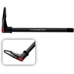 Thread Pitch 1.75mm Bicycle Hub Thru Axle Adapter Boost Forks Quick Release Thru Axle with Handle (12mm x 175mm/ 180mm)
