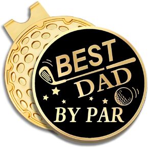 Best Dad by Par Golf Ball Marker with Magnetic Hat Clip, Funny Golf Gift for Men