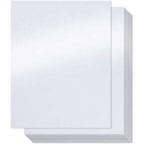 White Shimmer Paper - 100-Pack Metallic Paper, 120 GSM, Paper Crafting Supplies, Perfect for Flower Making, Ticket, Invitation, Stationery, Scrapbook Use, Printer Friendly, 8.5 x 11 Inches