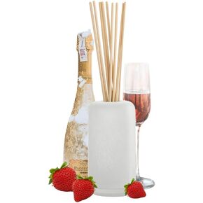 SpaRoom Handblown Glass Reed Diffuser - Amberwood Lily - Great Aromatherapy Diffuser for Office Decor, Apartment Decor, and Room Décor