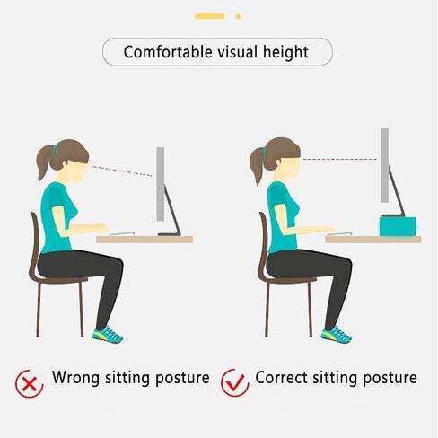 حامل شاشة، حامل شاشة، حامل شاشة بطبقتين للمكتب مع رف كتب لسطح المكتب، منظم مكتب حامل شاشة خشبي للكمبيوتر الشخصي، الكمبيوتر المحمول، الطابعة، الكمبيوتر، iMac، أزرق in Kuwait