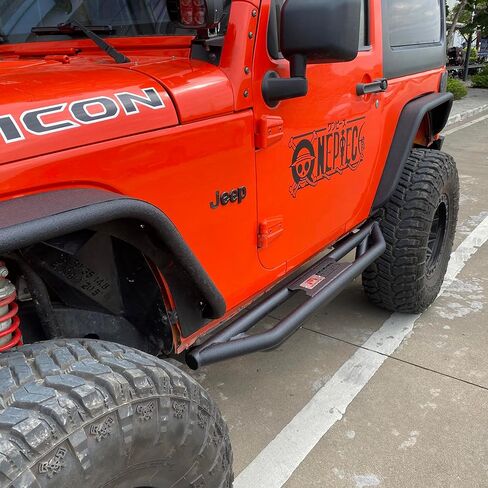 لوحات الجري Nerf Bars 3 Tube Side Step Bar متوافق مع 2007-2018 Jeep Wrangler JK JKU 2 Door in Kuwait