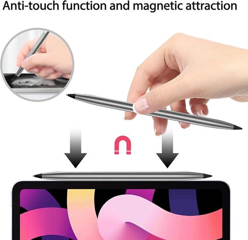 قلم ستايلس لجهاز iPad 2018-2023، حساسية الميل المغناطيسي ورفض راحة اليد، يعمل لجهاز iPad Pro 11 بوصة/12.9 بوصة، iPad Mini 5/6، iPad Air 3/4/5، iPad 6/7/8/9/10، آيفون/الهاتف المحمول/سامسونج/الكمبيوتر اللوحي الرسم والكتابة in Kuwait