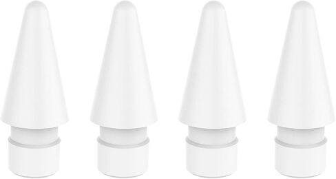 Metapen Pencil Tips for Apple Pencil 2nd and 1st Generation - 1:1 Original Size (4pcs, 2X More Durable), Fit Well with iPad Pen for iPad Pro/Mini/Air, Active Stylus Nibs (White, NOT Yellow) in Kuwait