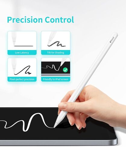 Metapen Pencil Tips for Apple Pencil 2nd and 1st Generation - 1:1 Original Size (4pcs, 2X More Durable), Fit Well with iPad Pen for iPad Pro/Mini/Air, Active Stylus Nibs (White, NOT Yellow) in Kuwait