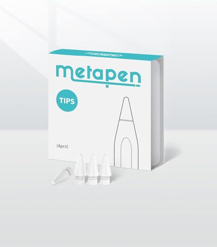 Metapen Pencil Tips for Apple Pencil 2nd and 1st Generation - 1:1 Original Size (4pcs, 2X More Durable), Fit Well with iPad Pen for iPad Pro/Mini/Air, Active Stylus Nibs (White, NOT Yellow) in Kuwait