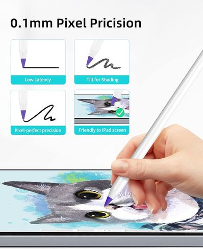 Metapen Pencil Tips for Apple Pencil 2nd and 1st Generation - 1:1 Original Size (4pcs, 2X More Durable), Fit Well with iPad Pen for iPad Pro/Mini/Air, Active Stylus Nibs (White, NOT Yellow) in Saudi Arabia