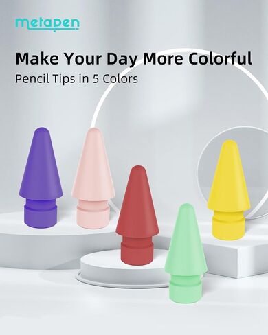 Metapen Pencil Tips for Apple Pencil 2nd and 1st Generation - 1:1 Original Size (4pcs, 2X More Durable), Fit Well with iPad Pen for iPad Pro/Mini/Air, Active Stylus Nibs (White, NOT Yellow) in Saudi Arabia