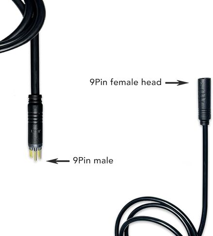 كابل تمديد الدراجة الإلكترونية، كابل تحويل 9 دبوس مقاوم للماء لمحرك الدراجة الكهربائية ملحقات محول الكابل 35.4 بوصة in Kuwait